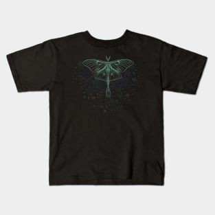 Luna moth wild flowers Kids T-Shirt